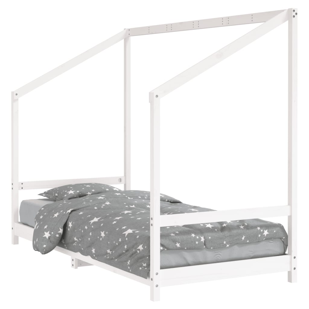 Kinderbedframe 90X200 Cm Massief Grenenhout Wit