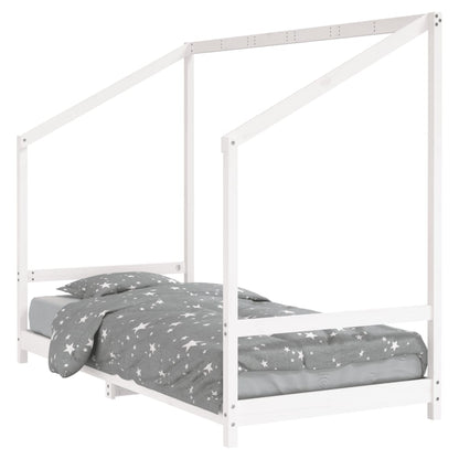 Kinderbedframe 90X200 Cm Massief Grenenhout Wit