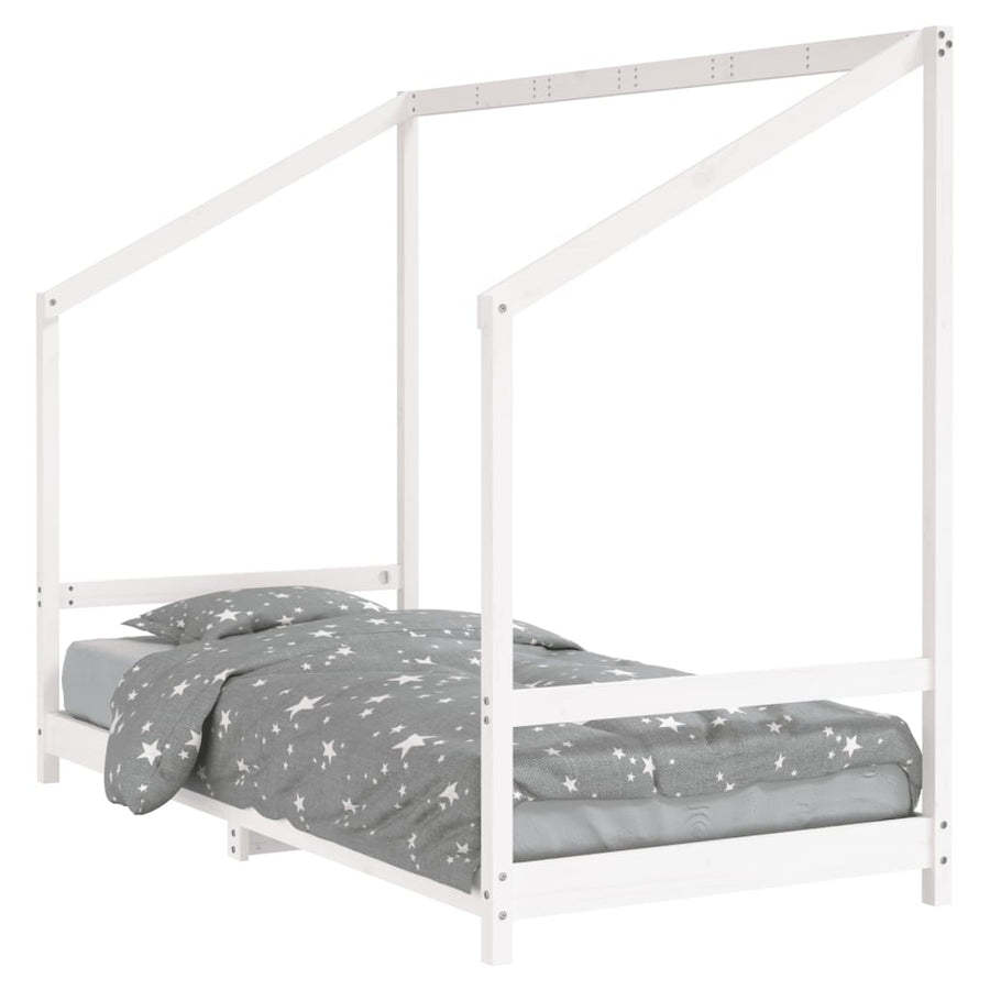 Kinderbedframe 90X200 Cm Massief Grenenhout Wit