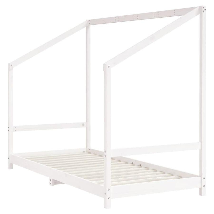 Kinderbedframe 90X200 Cm Massief Grenenhout Wit