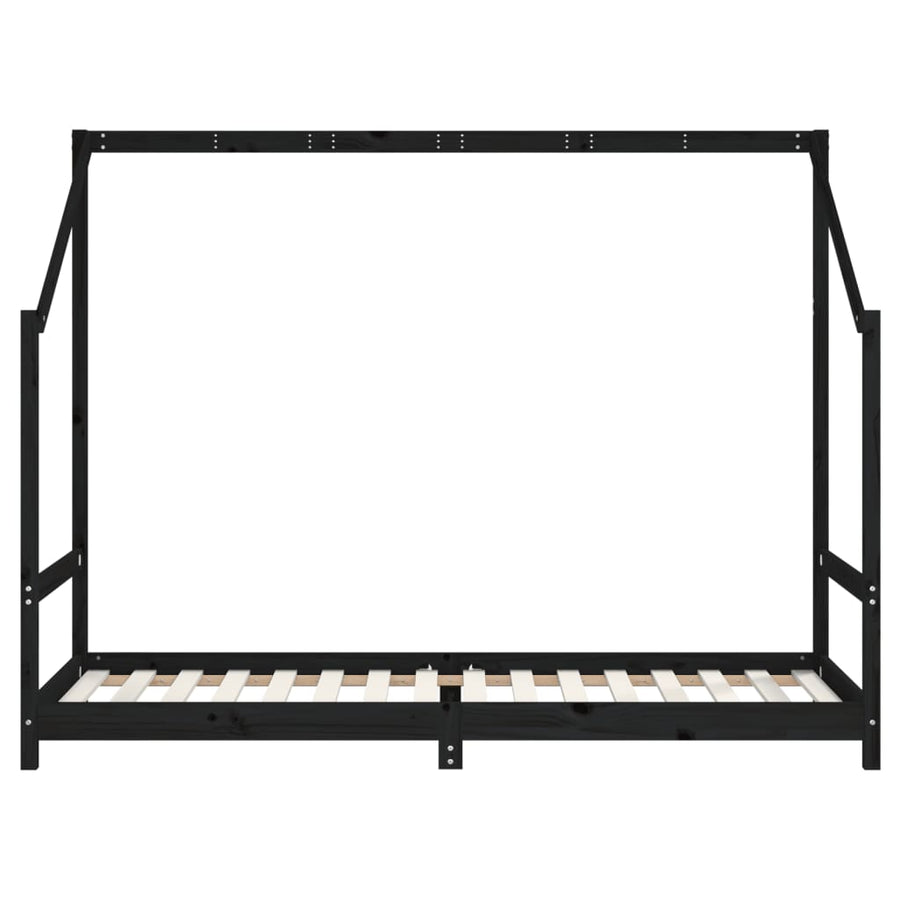 Kinderbedframe 90X200 Cm Massief Grenenhout Zwart