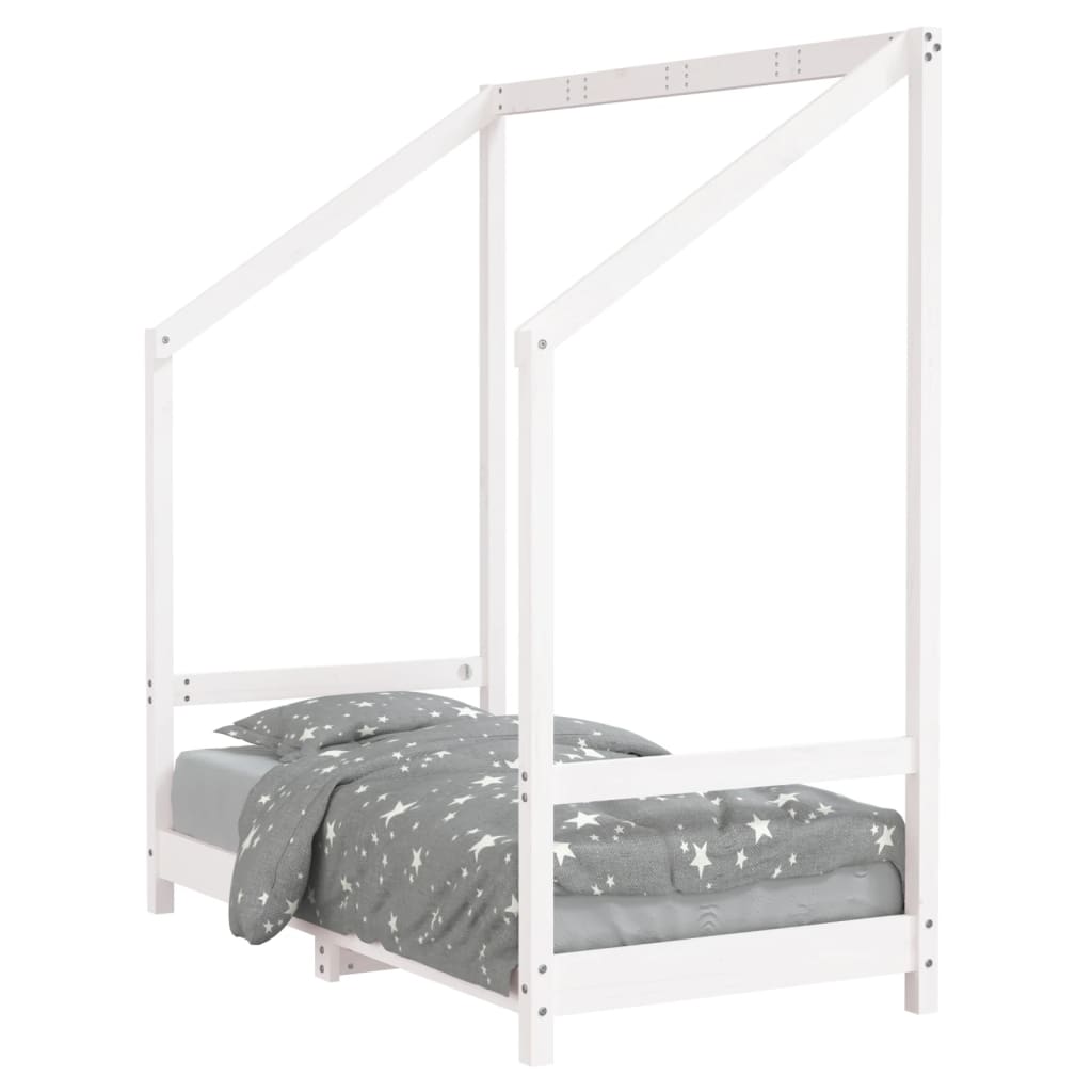 Kinderbedframe 70X140 Cm Massief Grenenhout Wit