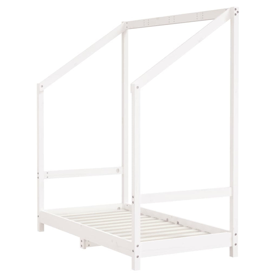Kinderbedframe 70X140 Cm Massief Grenenhout Wit