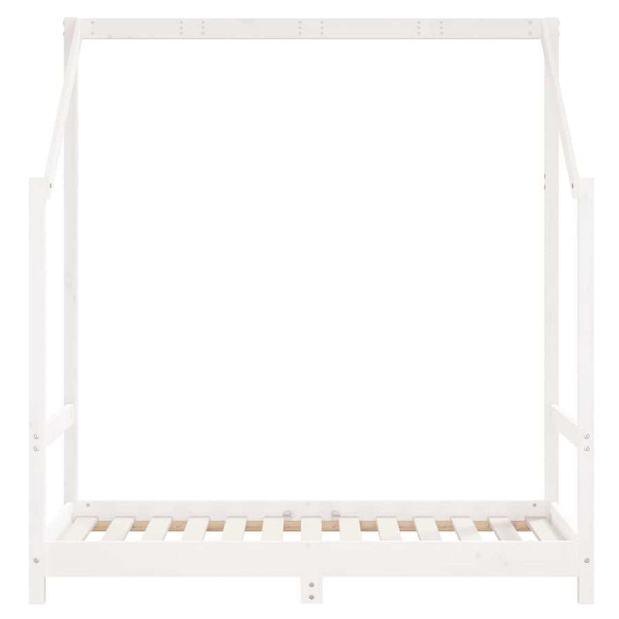 Kinderbedframe 70X140 Cm Massief Grenenhout Wit