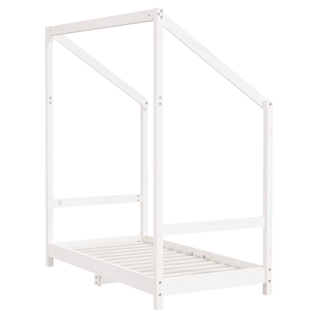 Kinderbedframe 70X140 Cm Massief Grenenhout Wit