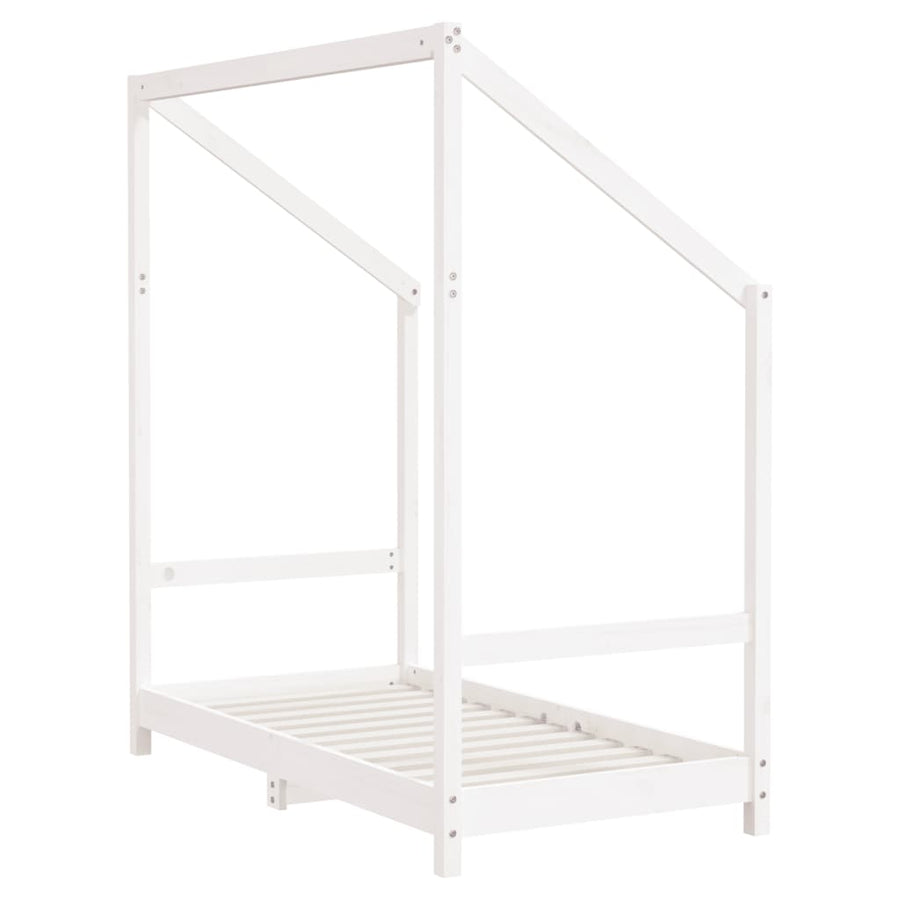 Kinderbedframe 70X140 Cm Massief Grenenhout Wit