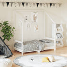 Kinderbedframe 70x140 cm massief grenenhout wit
