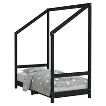 Kinderbedframe 70X140 Cm Massief Grenenhout Zwart