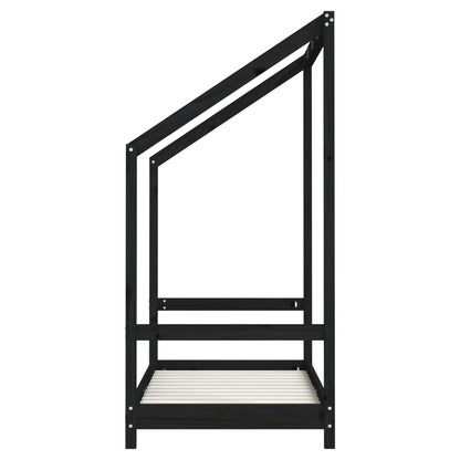 Kinderbedframe 70X140 Cm Massief Grenenhout Zwart