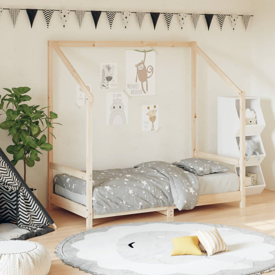 Kinderbedframe 80X160 Cm Massief Grenenhout