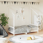 Kinderbedframe 80x160 cm massief grenenhout wit