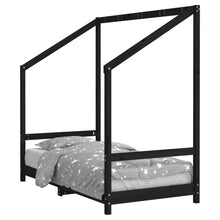 Kinderbedframe 80X160 Cm Massief Grenenhout Zwart