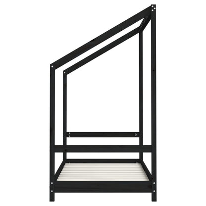 Kinderbedframe 80X160 Cm Massief Grenenhout Zwart
