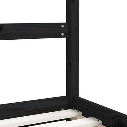 Kinderbedframe 80X160 Cm Massief Grenenhout Zwart