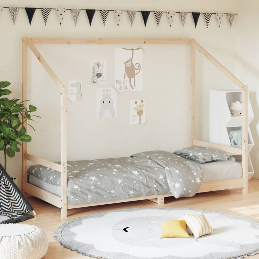 Kinderbedframe 90X190 Cm Massief Grenenhout