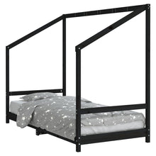 Kinderbedframe 90X190 Cm Massief Grenenhout Zwart