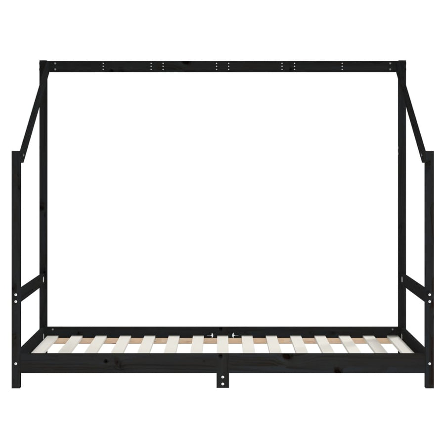 Kinderbedframe 90X190 Cm Massief Grenenhout Zwart