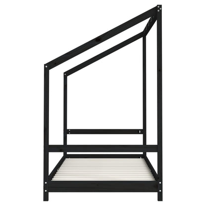 Kinderbedframe 90X190 Cm Massief Grenenhout Zwart