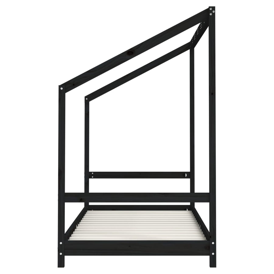 Kinderbedframe 90X190 Cm Massief Grenenhout Zwart