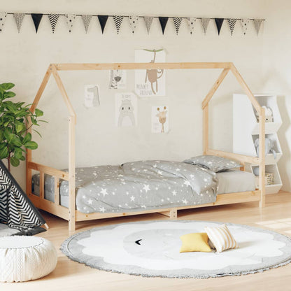 Kinderbedframe 90X200 Cm Massief Grenenhout