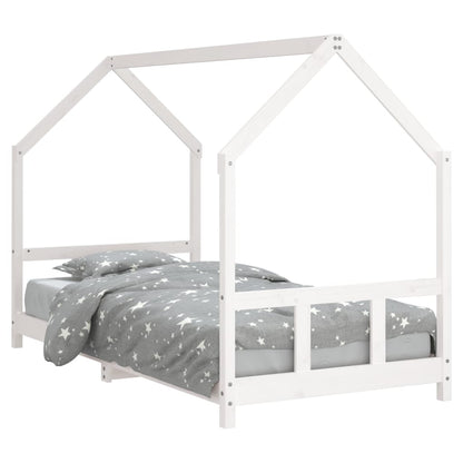 Kinderbedframe 90X200 Cm Massief Grenenhout Wit