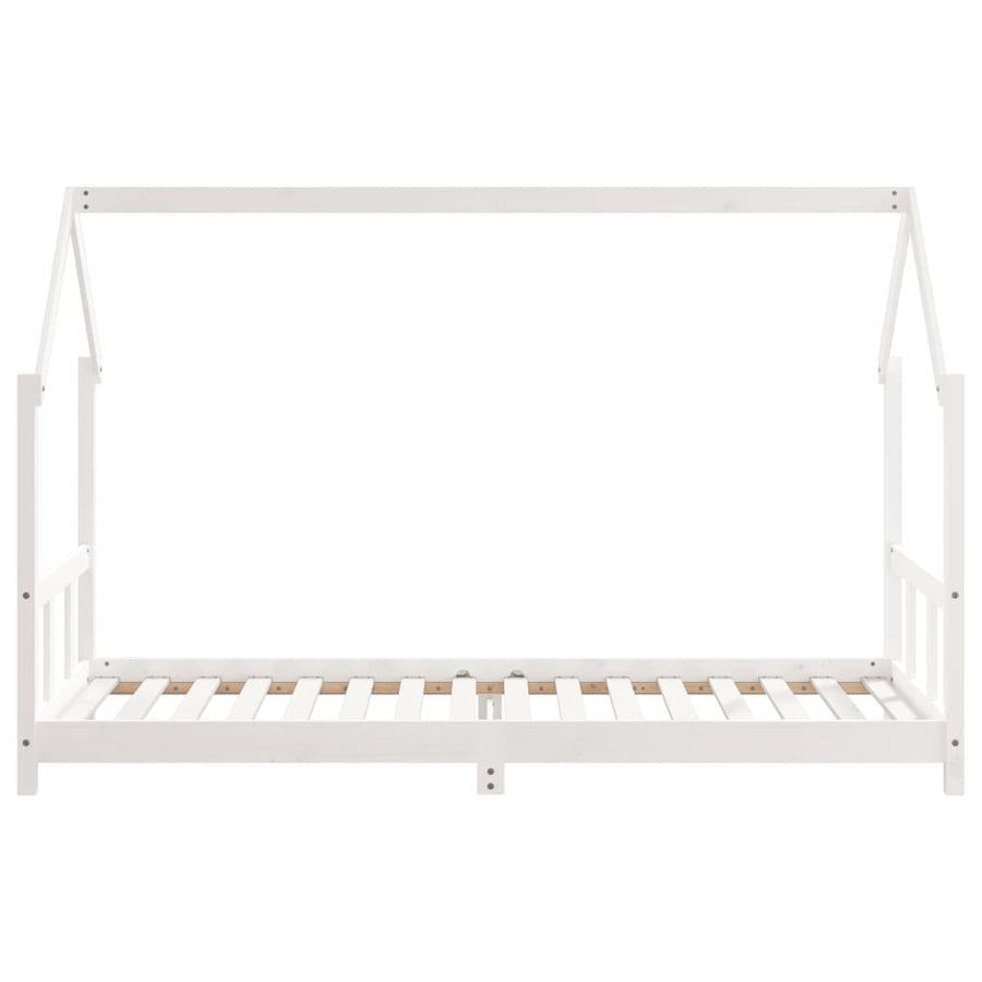 Kinderbedframe 90X200 Cm Massief Grenenhout Wit