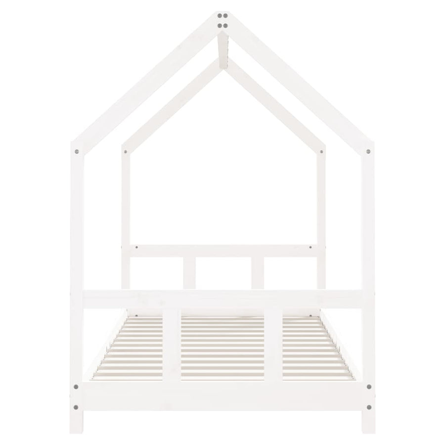 Kinderbedframe 90X200 Cm Massief Grenenhout Wit