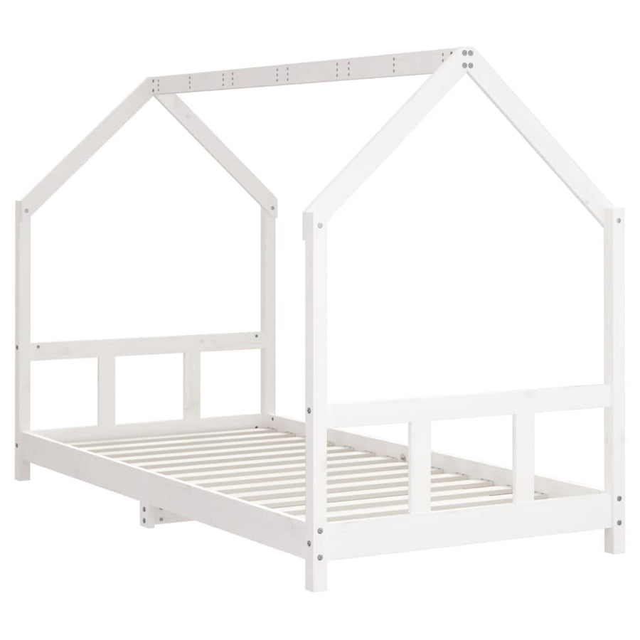 Kinderbedframe 90X200 Cm Massief Grenenhout Wit