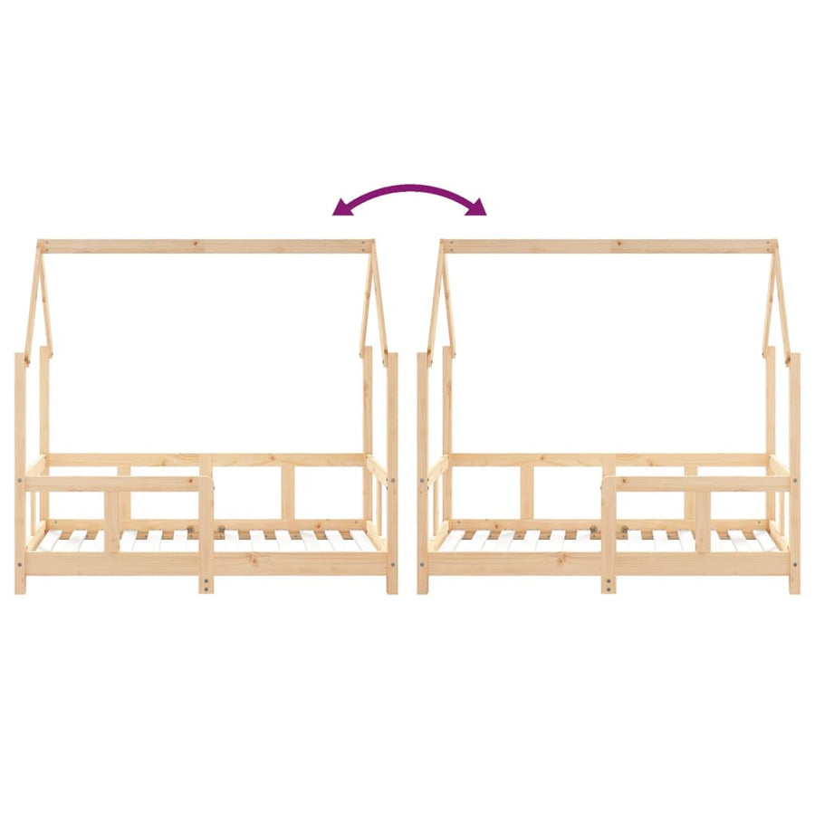 Kinderbedframe 70X140 Cm Massief Grenenhout