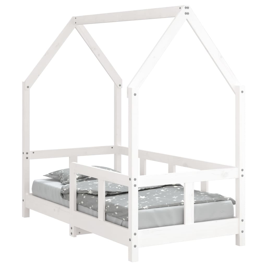 Kinderbedframe 70X140 Cm Massief Grenenhout Wit