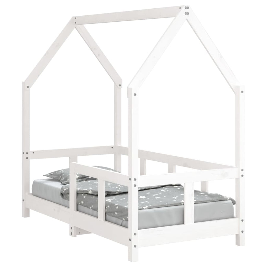 Kinderbedframe 70X140 Cm Massief Grenenhout Wit