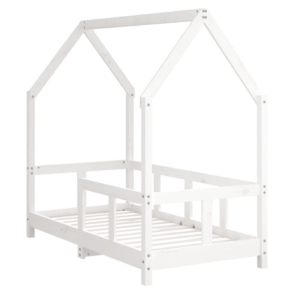Kinderbedframe 70X140 Cm Massief Grenenhout Wit