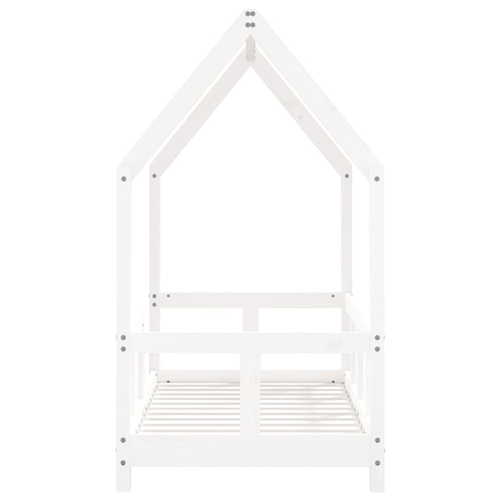 Kinderbedframe 70X140 Cm Massief Grenenhout Wit
