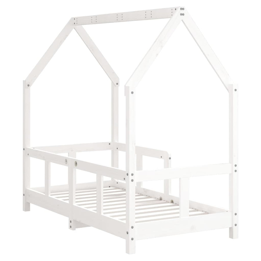 Kinderbedframe 70X140 Cm Massief Grenenhout Wit