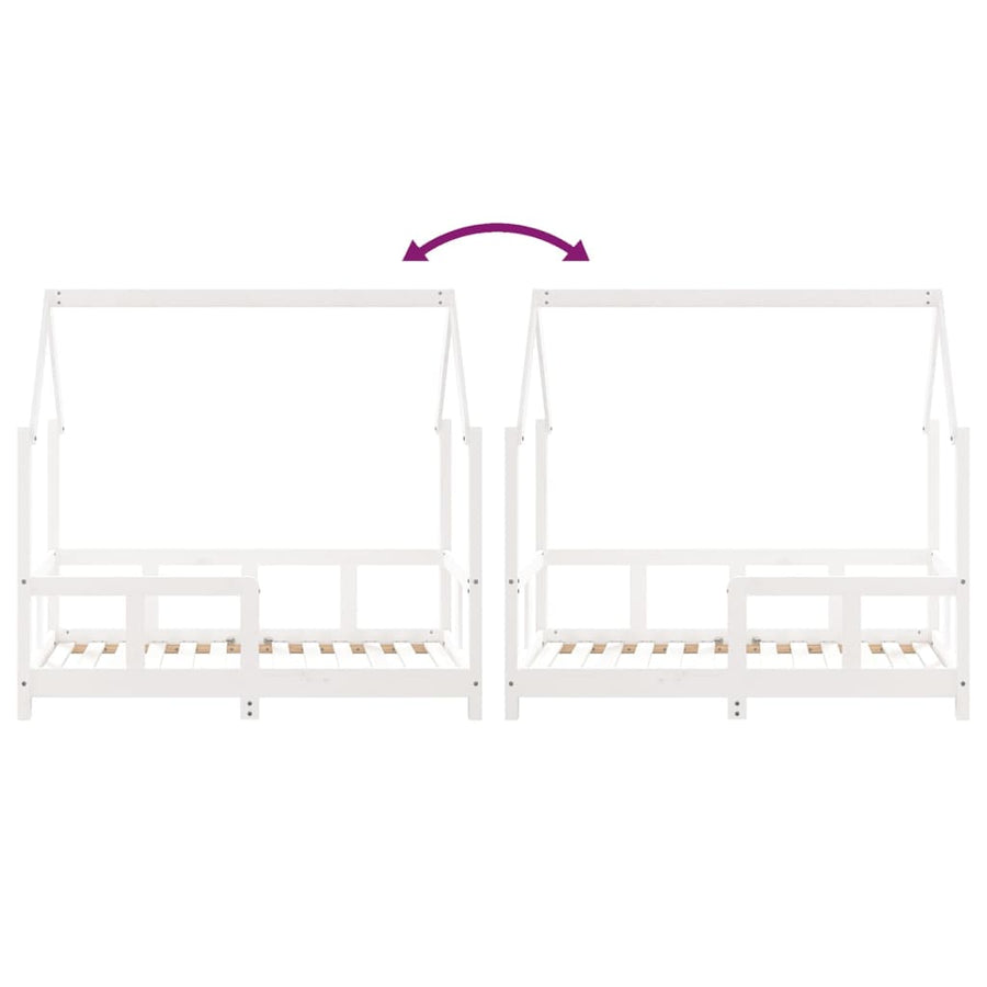 Kinderbedframe 70X140 Cm Massief Grenenhout Wit