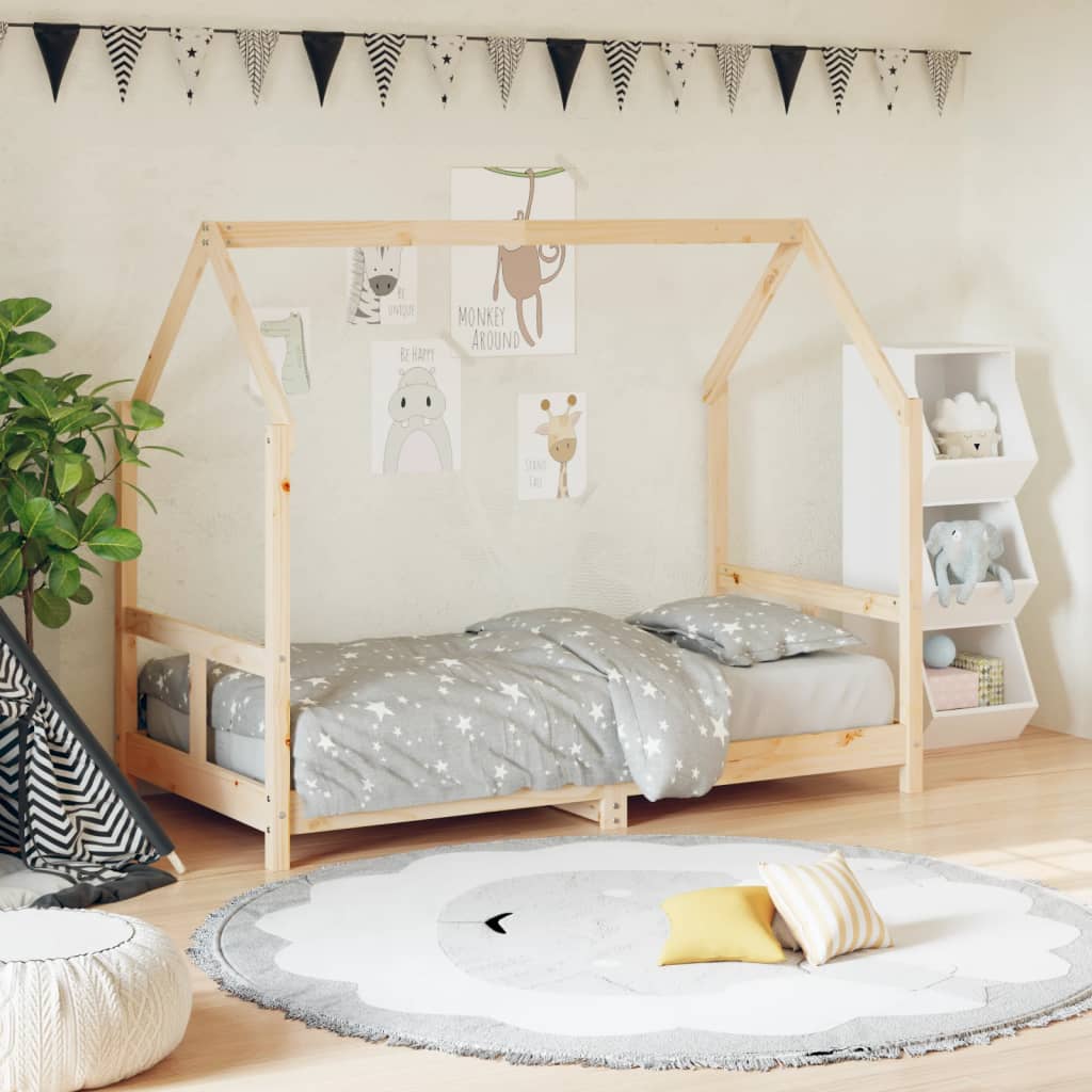 Kinderbedframe 80X160 Cm Massief Grenenhout