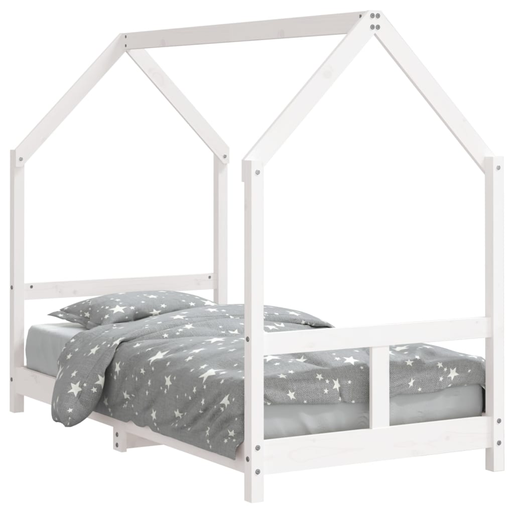 Kinderbedframe 80X160 Cm Massief Grenenhout Wit