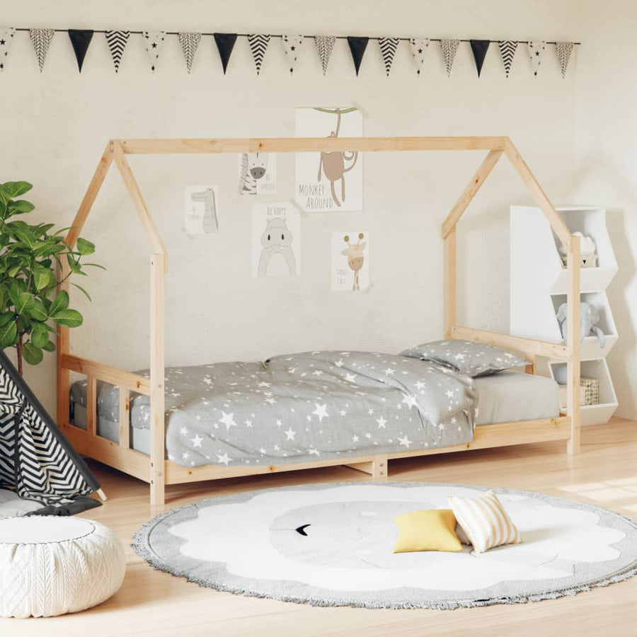 Kinderbedframe 90X190 Cm Massief Grenenhout