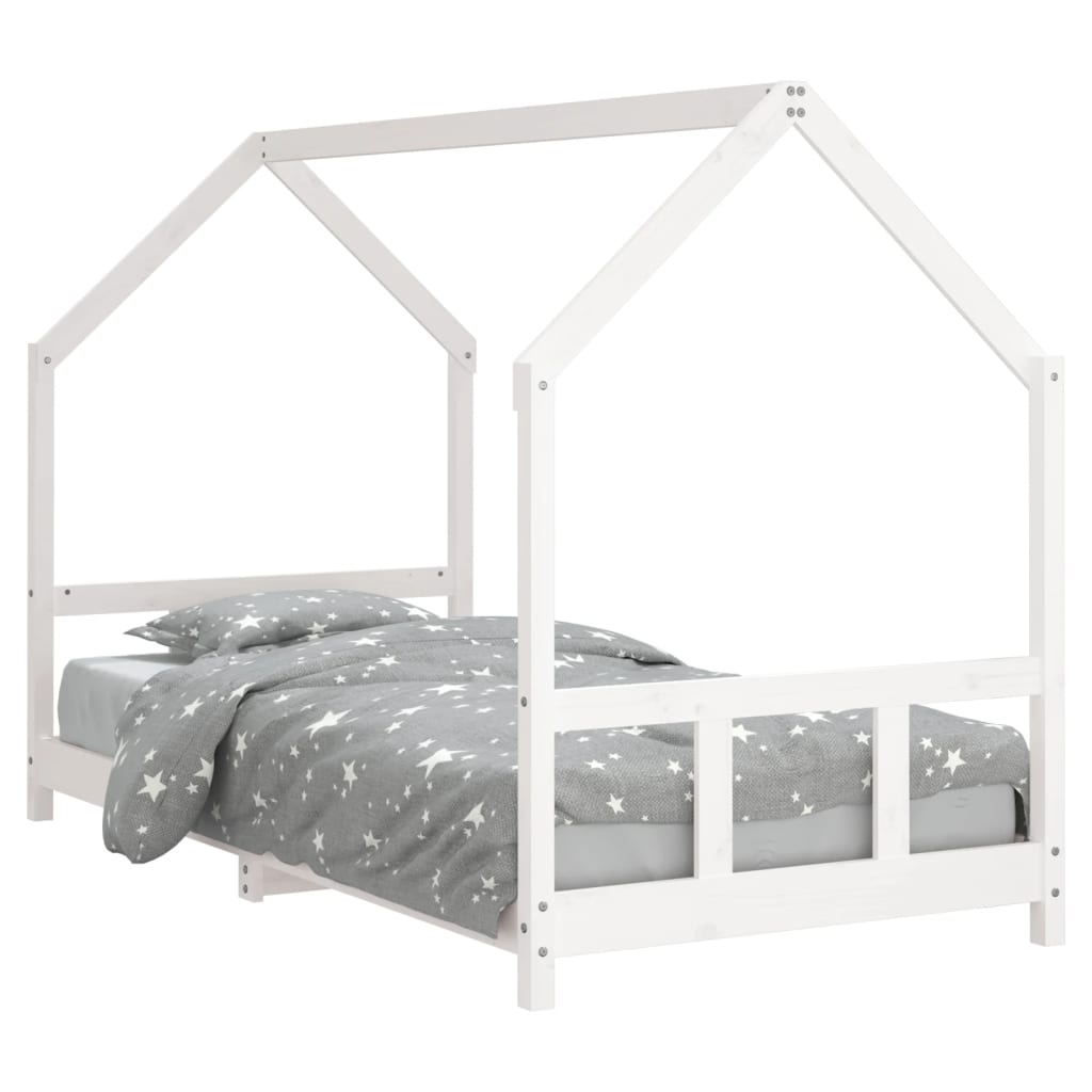 Kinderbedframe 90X190 Cm Massief Grenenhout Wit
