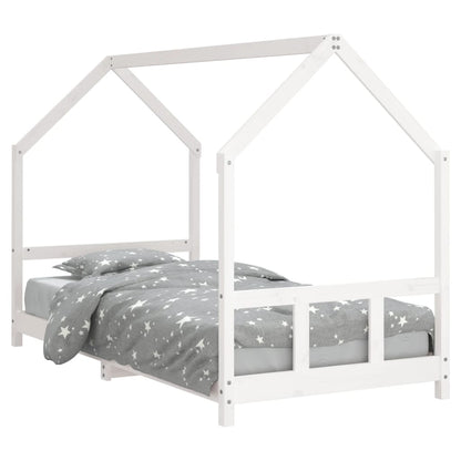 Kinderbedframe 90X190 Cm Massief Grenenhout Wit