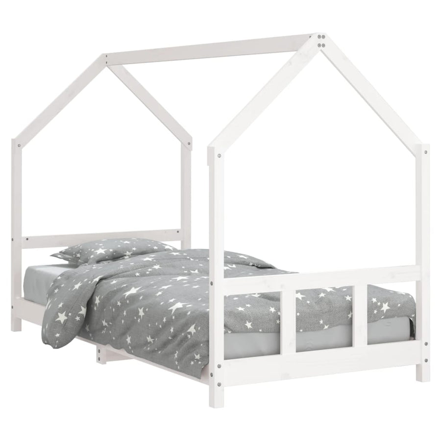 Kinderbedframe 90X190 Cm Massief Grenenhout Wit