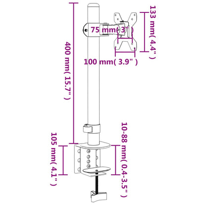 Monitorbeugel Vesa 75/100 Mm Zwart Staal Enkel (zonder arm)