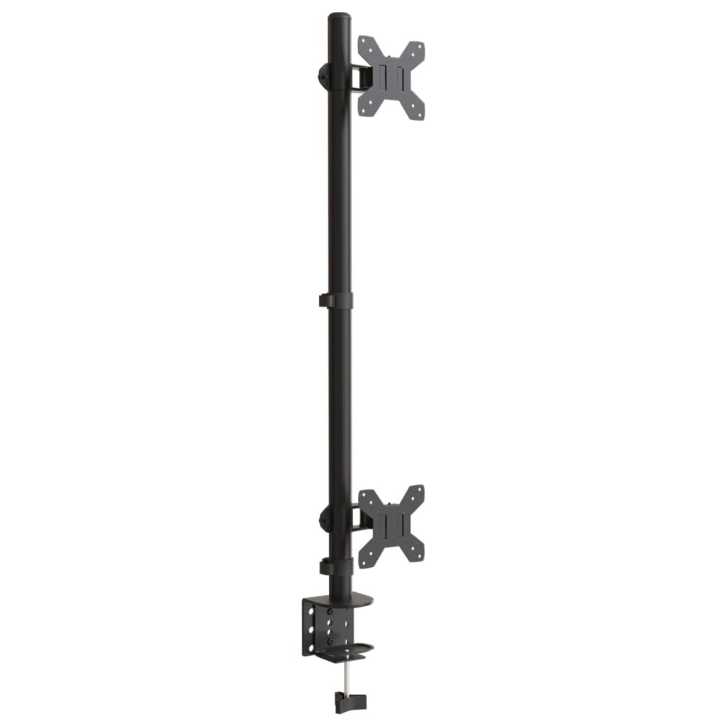 Monitorstandaard dubbel VESA 75/100 mm staal zwart