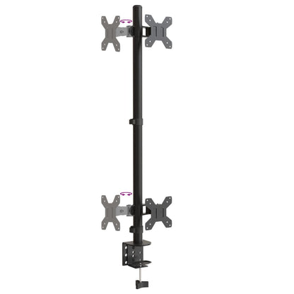 Monitorstandaard dubbel VESA 75/100 mm staal zwart