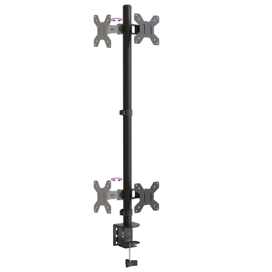 Monitorstandaard dubbel VESA 75/100 mm staal zwart