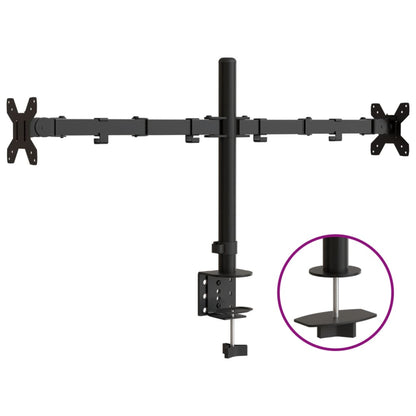 Monitorstandaard Vesa 75/100 Mm Staal Zwart Dubbel