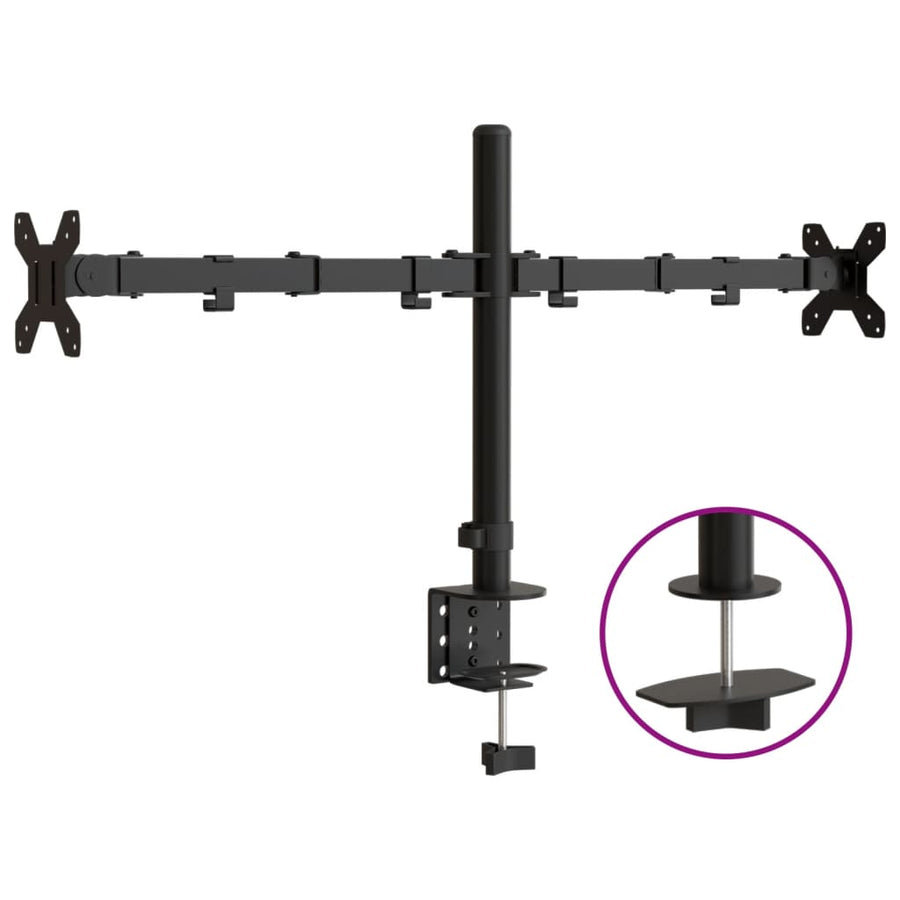 Monitorstandaard Vesa 75/100 Mm Staal Zwart Dubbel