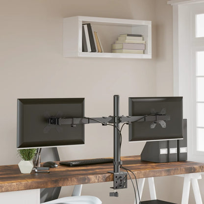 Monitorstandaard Vesa 75/100 Mm Staal Zwart Dubbel