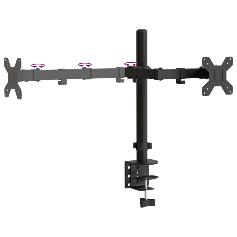 Monitorstandaard Vesa 75/100 Mm Staal Zwart Dubbel