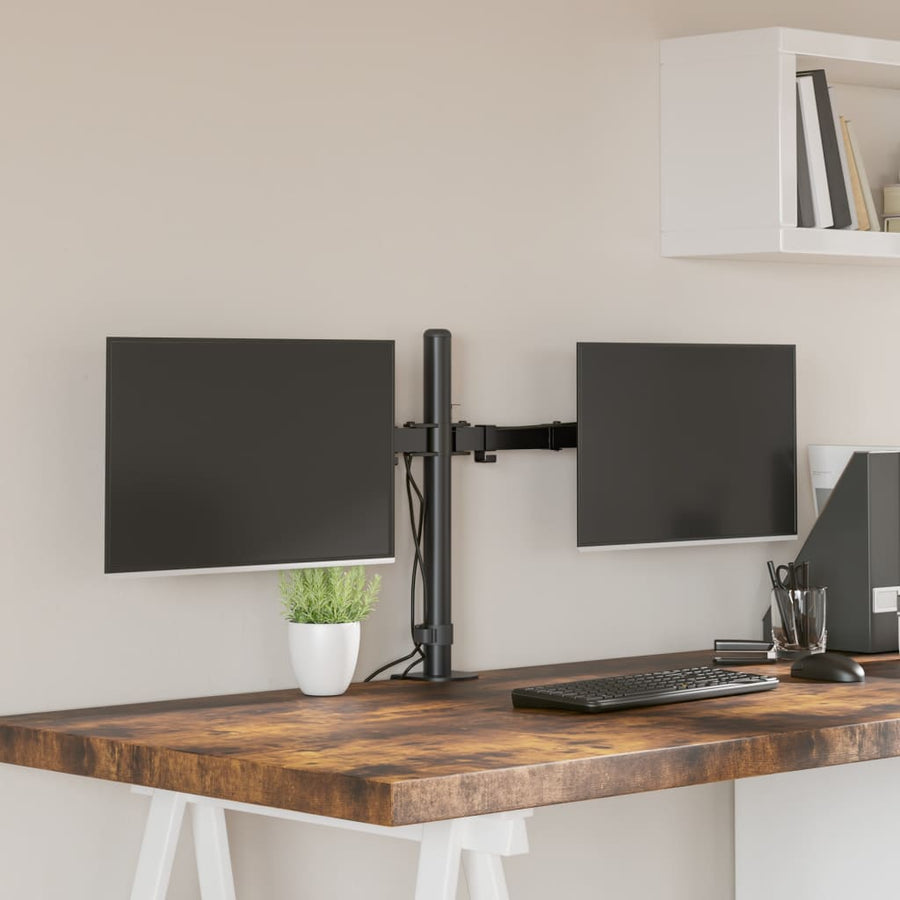 Monitorstandaard Vesa 75/100 Mm Staal Zwart Dubbel